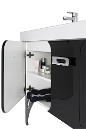 Водолей Мебель для ванной "Астрид 120" черная, с одним ящиком – фотография-10